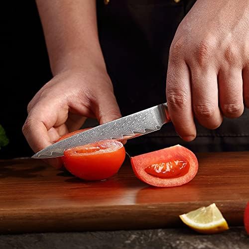 Комплект Ножове, 9ШТ Комплект Кухненски Ножове е Професионален Готвач От Дамасской Стомана За Почистване на Хляб Сантоку Остър
