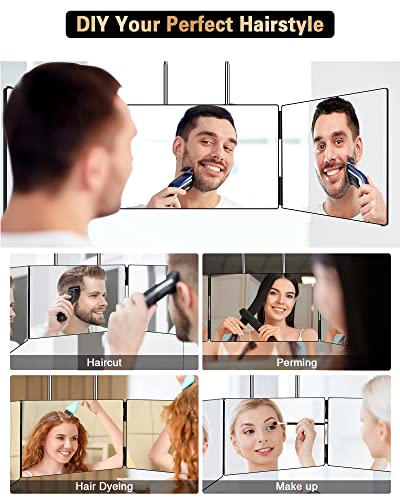 3 Едностранно огледало за самостоятелно подстригване, трехстворчатые фризьорски огледала 360, 3-едностранно огледало за