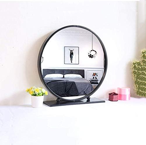 HTLLT Козметично Огледало За грим Mirror Dressing - Голям Огледален Маса, Десктоп Огледало за грим Hd, Черно, 70 см