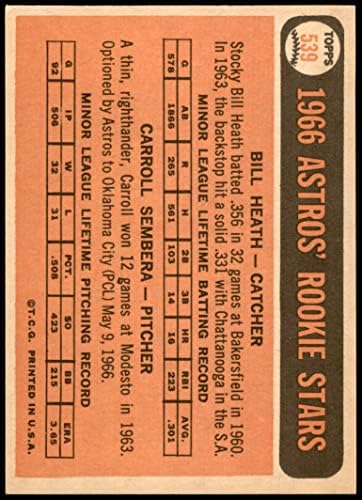 1966 Topps 539 Начинаещи Astros Бил Хит/Карол Сембера Хюстън Астрос (Бейзболна карта) в Ню Йорк Астрос