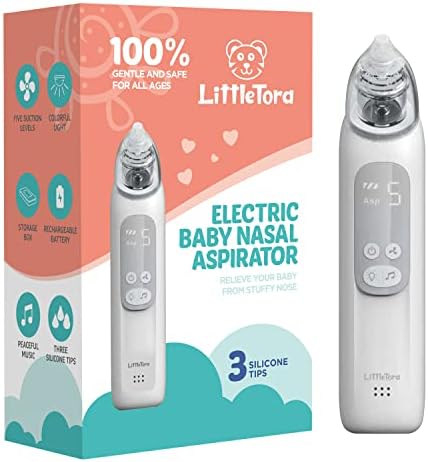 Детски назален аспиратор LittleTora - Акумулаторна Електрическа Дюза за почистване на носа, За деца - Приложение за