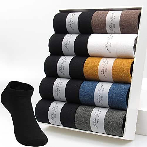 XWWDP Разпродажба на Летни мъжки чорапи, 10 двойки, Мъжки Дишащи къси чорапи, намаляване на фините, черен (Цвят: