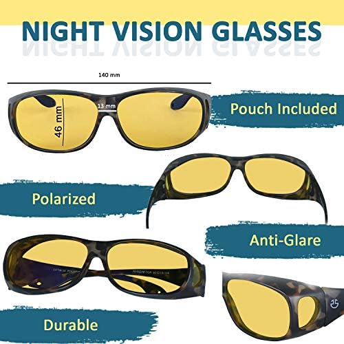 Оптикс 55 Над очилата са Подходящи за шофиране ден/нощ с висока разделителна способност, Слънчеви Очила с аромат за мъже, Жени - Поляризирани слънчеви очила с защита
