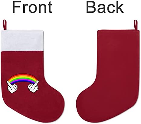 Майната Гей-Гордост на ЛГБТ Преливащи Коледни Чорапи, Чорапи с Плюшено Камина, Висящи за Домашен интериор Елхи