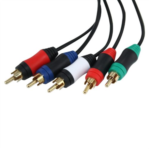 Компонентен AV кабел eForBuddy 3 в 1 за Sony PS3, Xbox 360, Nintendo Wii, 6 Фута, Черен