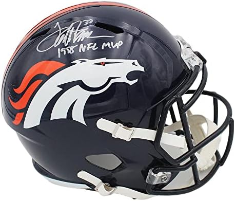 Терел Дейвис подписа Голям шлем NFL Denver Broncos Спин с надпис MVP на НФЛ 1998 - Каски NFL с автограф