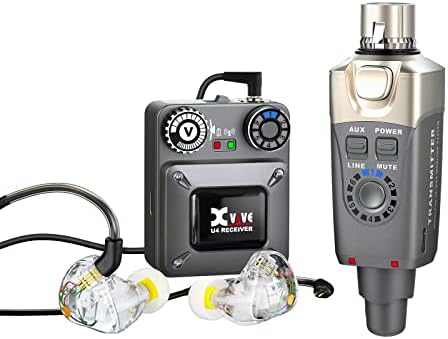 Xvive U4T9 Безжична система за мониторинг в ушите със слушалки Pro Dual BA Drivers IEM, soundproofing 25 db, чист и