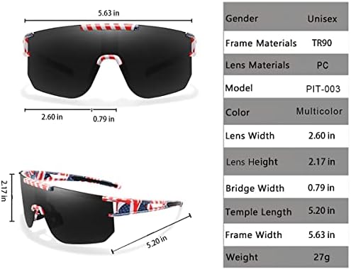Спортни Поляризирани Слънчеви Очила за Младежки Мъже и Жени, P-V Style UV 400, Колоездене, Очила за Бейзбол,