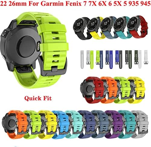 NANWN 26 20 22 ММ Силикон быстроразъемный каишка за часовник Garmin Fenix 6X 7X Watch Easyfit Каишка на китката (Цвят: тъмно синьо размер: 22 мм Fenix 6 5 5Plus)