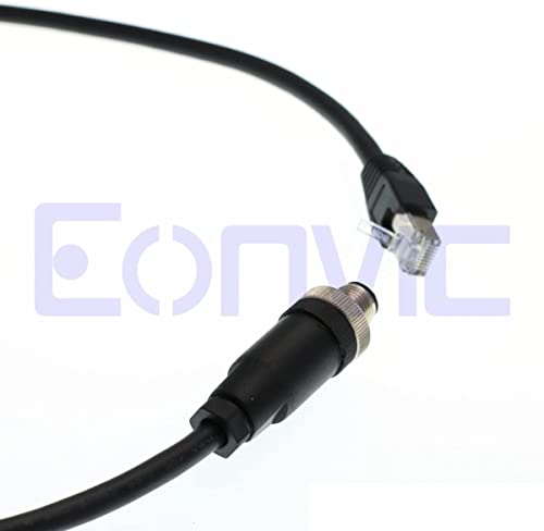 Eonvic M12 - RJ-45 8Pin Штекерные Ethernet Gigabit Екраниран Кабел за промишлени камери Cognex с висока степен на гъвкавост на кабели (5 М)