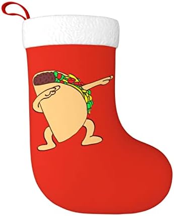 Ююй Вытирающий Тако Коледен Отглеждане Празнична Украса Камина Окачен На Стелката 18 Инча(А)А) Чорапи
