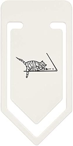 Голяма пластмасова скрепка за хартия Azeeda 91 мм Котка, която свири на билярд (CC00069260)