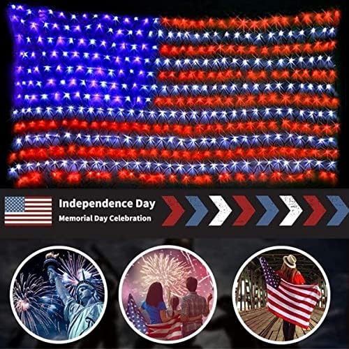 Светлини с флага на сащ, 420 супер ярки светодиоди, Водоустойчив led светлини със знамената на САЩ MZD8391 за декорация на 4 юли, Деня на паметта на Деня на Независимостта, ?
