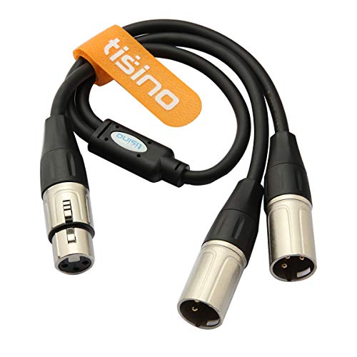 Кабел-сплитер tisino XLR, Y Свързващ кабел, с 1 гнездо, XLR и 2 XLR жакове, Кабел-Сплитер за балансирано микрофон,