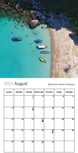 Стенен календар Плажове на нашия свят към 2023 година - Семеен планер и Органайзер за всеки ден с Месечни Изображения на пейзажи по целия свят - Подарък Календар за пъ?