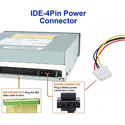 chenyang IDE 4Pin от 1 до 2 удължителен кабел за Захранване 10 см Драйвер на Твърдия Диск на Газа Захранване Кабел за