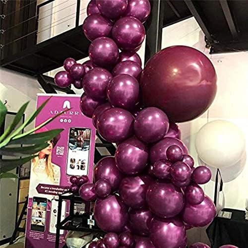 PartyWoo Ретро Лилави балони, 50 бр 12-Инчови Грозде, Лилави балони, Латексови балони, за Арки, Гирлянди от балони и