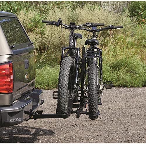 Държач за велосипед с Окачена устройство, Багажник за камион Отзад, Дебела Гума, Капацитет за 2 Велосипеди