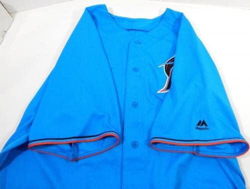Маями Марлинз Джош Редер 29 Използвана в игра Синя риза 48 DP22201 - Използваните в играта тениски MLB