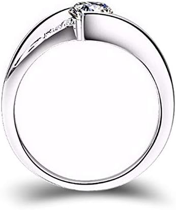 2023 Пръстен на нов размер, подарък за жени, за сватба, годеж, бижута, 510 пръстени, пръстени и опаковки (сребро, 10