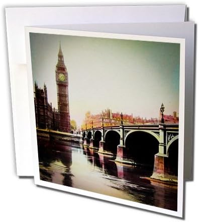 3dRose Ретро Магически Фенер Westminster bridge Биг Бен в Лондон, Англия 1910 - Поздравителна картичка, 6 x 6, Единична
