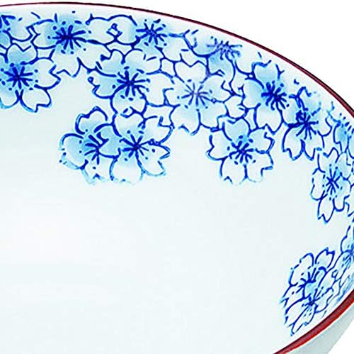 Японска керамика 88242160 Гърне Cacomi Medium, Синьо, 5,3 инча (13,4 см), Цветя ред (в синьо)