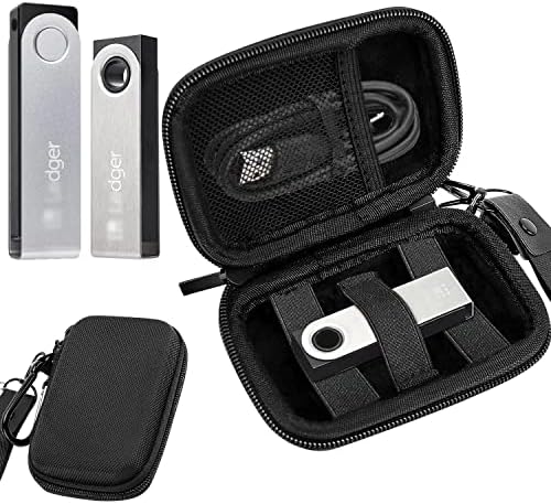 Твърд калъф за крипто-чантата BIU-БУМ Ledger Nano X/ S / S Plus от EVA, капацитет 2-3 Ledger Nano, USB-кабел
