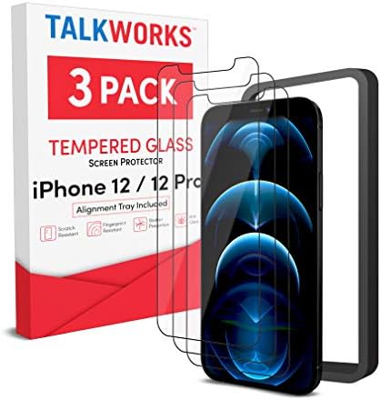 Защитно фолио от закалено стъкло премиум-клас TALK WORKS за iPhone 12/12 Pro - с установочным чекмедже, антирефлексно покритие,