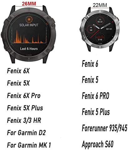 Быстроразъемный каишка FORFC за Garmin Fenix 6X 6XPro 5X 5XPlus, каишка за часовник Fenix 3 HR/Descent Mk1, верижка от неръждаема стомана (цвят: сребърен размер: 26 мм за Fenix 3 HR)