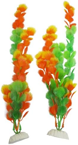 Пластмасов эмульсионное растение Jardin от 2 части за аквариум с височина 13 см, зелено / жълто / оранжево