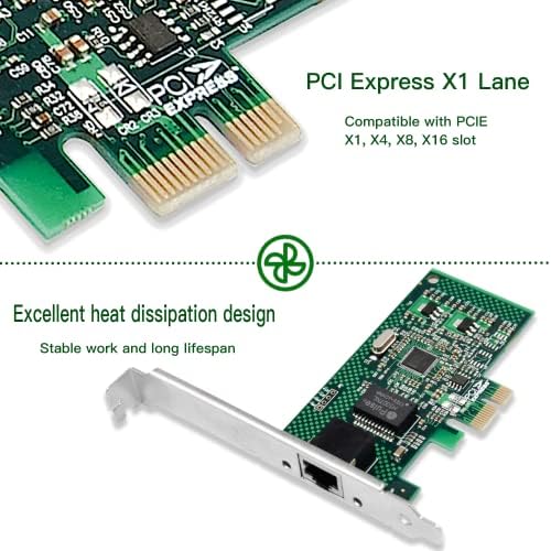 Гигабитная мрежова карта XZSNET с чип на Intel 82574L, мрежова карта PCI-E 1gb капацитет В сравнение с Intel EXPI9301CT,
