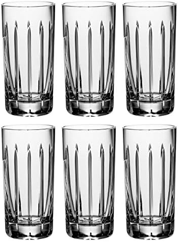 Кристална чаша за хайбола - Комплект от 6 чаши HB - Чаши Hiball - Кристални чаши, ръчно рязане - за пиене - вода - Сок