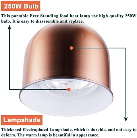 Лампа за подгряване на хранителните продукти С Двойна Глава на Лампата За Подгряване на хранителните продукти + Лампа