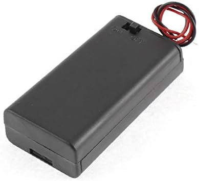 Превключвател за включване/изключване X-DREE с две кабелни изводи 2 x 1,5 V AA, държач за батерии, калъф, кутия