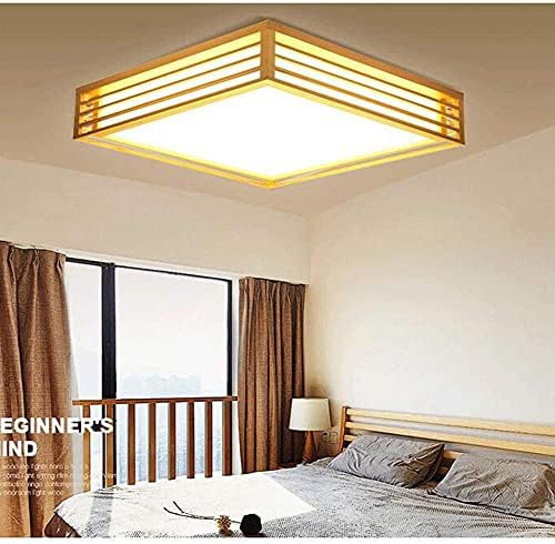 Тавана лампа от дърво, с регулируема яркост на LED е 30 W, Вълни, Кухи Тавана лампа, Полилей в Японски стил, Спалня, Хотел,