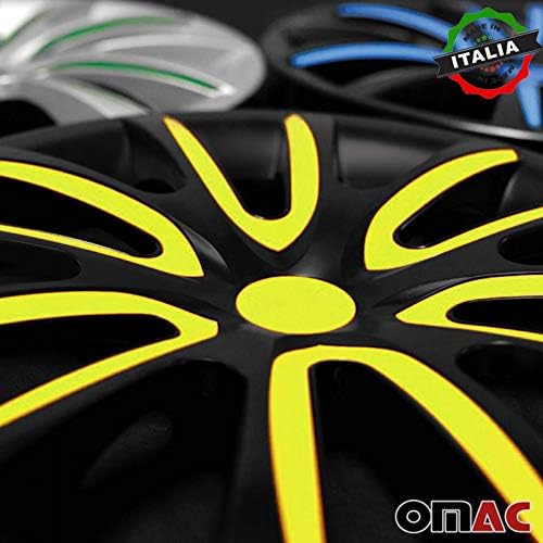Джантите OMAC 16 инча за Kia Sportage Черно-жълти и 4 бр. Капака Джанти - Шапки ступиц - Подмяна на външната повърхност на