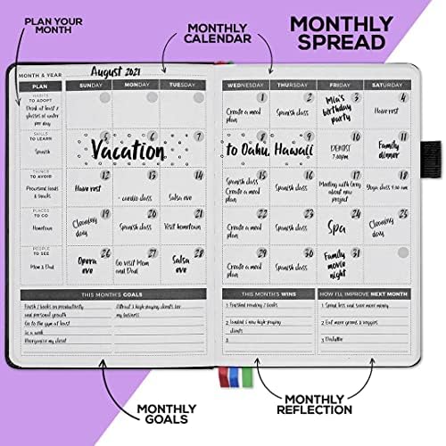 Wise Wolf Planner - Седмичен и месечен план за подобряване на работата, управление на времето и за постигане на вашите Цели