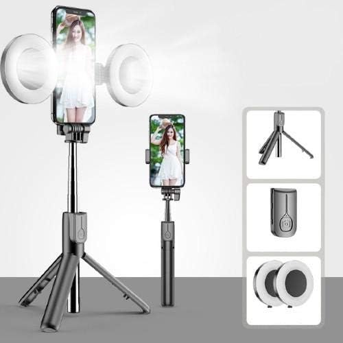 Поставяне и монтиране на BoxWave са Съвместими с LG Q70 (поставяне и монтиране на BoxWave) - Поставка за селфи RingLight SelfiePod, Прибиращ се дръжка за селфи-стик с околовръстен подсв