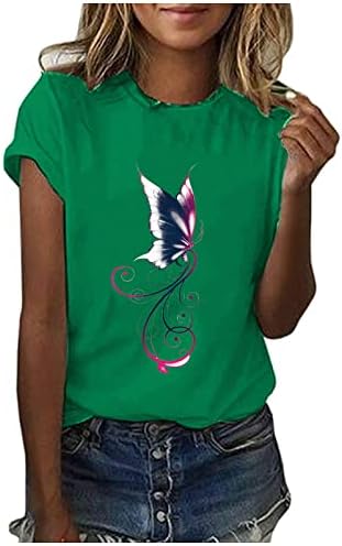 Зелени Ризи за Жени, Красиви Ризи с Пеперуди, Къс Ръкав, през Цялата Силует, Ежедневни Летни Блузи в Стил Хипи, Ретро Графики