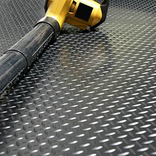 Гумени ролки за подови настилки с диамантени пластини, от каучук - 3 мм x 4 фута x 1 фут роли - Черен