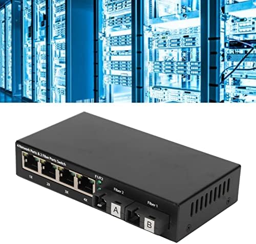 Комутатор VINGVO Ethernet, Пълен с полу-дуплекс Офис Оптичен Медиаконвертер с 6 порта (штепсельная щепсел САЩ)