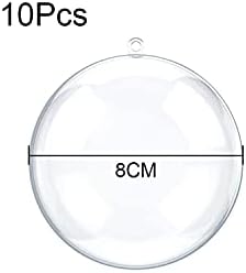 ZUOKEMY 10 бр 3,14 инча Ключова Прозрачна Пластмасова Декоративна топка за разговори Направи си сам Прозрачна Топка