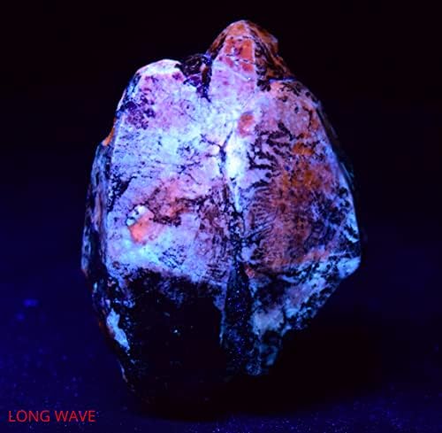Необичаен Флуоресцентно Двойна crystal афганита В комбинация с лазуритом 68 Грама