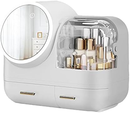 Кутия за съхранение на козметика NC, огледало за защита от прах, Универсален Настолен Скрин с чекмеджета, Стойка