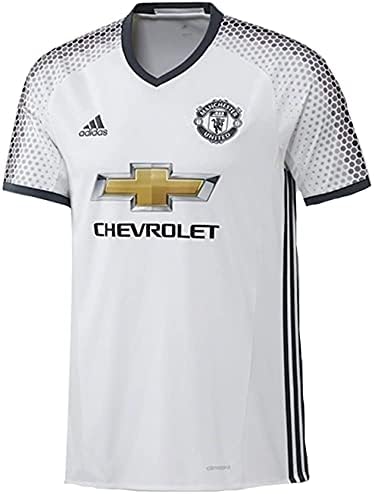 Adidas Мъжки футболен майк 16/17 Manchester Men ' s United Точно копие на 3-ти комплект Бял цвят MSRP $90 L