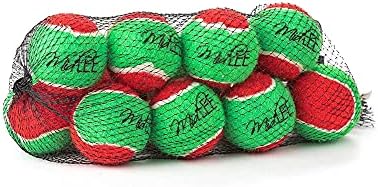 Тенис топки Midlee 1,5 Mini Squeaker за коледни Кученца - Червена /Зелена опаковка от 12 броя