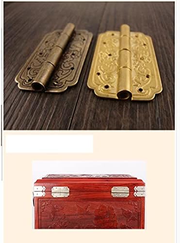 CHYSP 2 бр Златни Панти Железни Декоративни Старинни Дървени Бижута за Подарък Кутия за Вино Калъф Мебелни Аксесоари (Цвят: Месинг)