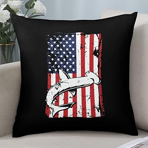 Американски Флаг Акула-Чук Квадратна Калъфка за възглавница От Полиестер, Калъфки за Възглавници, Калъфки за Диванного