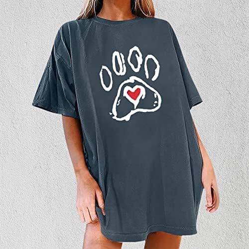 Тениска с изображение на Лапите на Любовта, Ризи за Любителите на Кучета, Женска Тениска с Принтом Лапи във формата