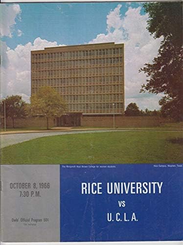1966 UCLA Bruins срещу Футболна програма Rice Owls 10/8 Rice Stadium 53283b31 - Програма колежи